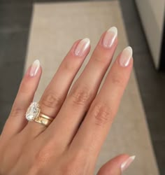 Bridal Nails French, Wedding Day Nails, Engagement Nails, Bridesmaids Nails, Kutek Disney, Nails Polish, Bride Nails, Neutral Nails, Bridal Nails