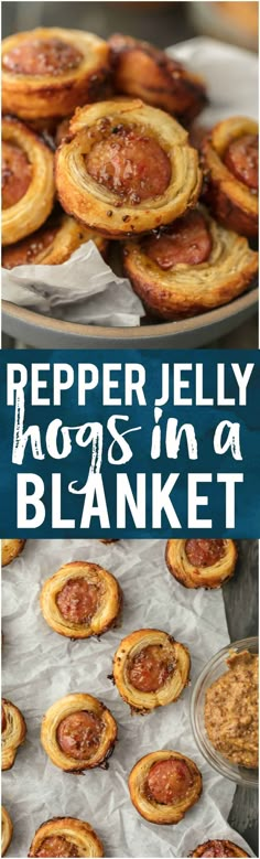 pepper jelly rolls in a blanket with text overlay