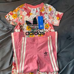 Adidas Little Girl Tee Dress Set; Brand New With Tags Never Worn ; Too Small For My Daughter Offers Are Available Casual Adidas Sets For Spring, Pink Adidas Cotton Set, Adidas Pink Cotton Sets, Pink Cotton Adidas Sets, Adidas Pink Playwear Sets, Playful Pink Short Sleeve Sets, Adidas Pink Fitted Sets, Fitted Pink Adidas Sets, Adidas Pink Sets For Spring