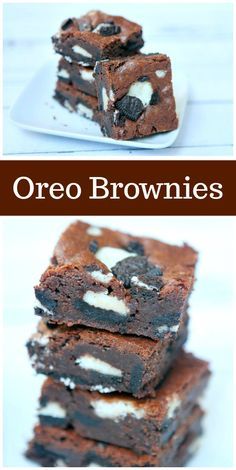 oreo brownies are stacked on top of each other