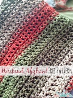 a crocheted blanket with the words weekend afghan free crochet pattern on it