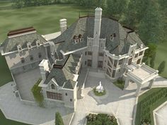 this is an artist's rendering of a large mansion