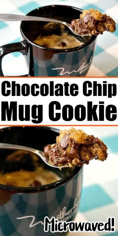 two mugs filled with chocolate chip muffin cookies