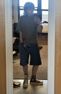 Soft Masc Summer Outfits, Jorts Outfit Ideas, Masc Outfits Summer, Futch Fashion, Outfits Jorts, Masc Fits, Masc Style, Summer Grunge Outfits, Jorts Outfit