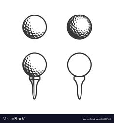 golf ball and tees on white background