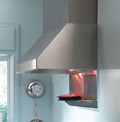 a stove top oven sitting inside of a kitchen