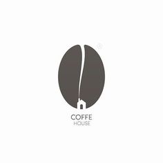 the coffee house logo is shown in black and white, as well as an oval shape