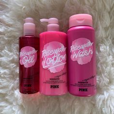 New Victoria’s Secret Pink “Rosewater” Revitalizing Body Oil ( 8 Fl Oz / 236 Ml ) Victoria’s Secret Pink “Rosewater” Revitalizing Body Lotion With Vegan Collagen ( 14 Fl Oz / 414 Ml ) Victoria’s Secret Pink “Rosewater” Revitalizing Body Wash With Vegan Collagen + Rosewater ( 16 Fl Oz / 473 Ml ) Victoria Secret Body Wash, Pink Body Wash, Pink Perfume Victoria Secret, Victoria Secret Lotion, Pink Perfume, Victoria Secret Perfume, Pink Body, Pink Out, Body Smells