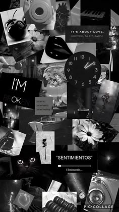 a collage of black and white images with the words i'm ok