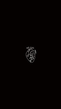 a black and white drawing of a heart