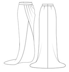 the front and back view of a women's pants with an open side slit