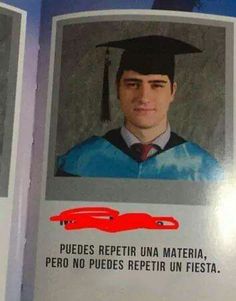 an open book with a photo of a man wearing a graduation cap and gown