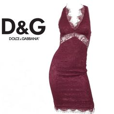 Dolce & Gabbana 1990s Bordeaux Burgundy Merlot Silk Lace Cutout Vintage Dress Sz 26/40 Xs So Pretty No Flaws Measurements Bust 30”-31” Waist 26”-27” Hip 36”-38” Length 40” Dolce Gabbana Dress, Lace Cutout, Silk Lace, Merlot, Vintage Dress, So Pretty, Dresses Xs, Vintage Dresses, Dolce And Gabbana