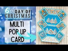 the 6th day of christmas card is open to reveal it's pop up card