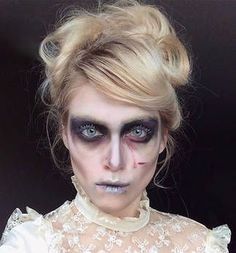 Halloween Zombie Makeup, Zombie Make Up, Zombie Halloween Makeup, Ghost Makeup, Makeup Zombie, Halloween Make-up Looks, Zombie Bride, Halloween Makeup Pretty, Cool Halloween Makeup