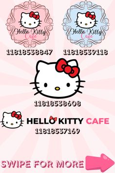 the hello kitty cafe menu is shown