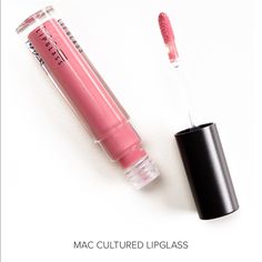 Mac Cultured Lipglass Lipgloss New, Never Touched. Mac Cultured Is A Slightly Cool-Toned, Medium Pink With A Pearl Finish. Please Note That These Collectors Items Are Genuine Mac Samples. Mac Gloss, Mac Lip Glass, Mac Lipgloss, Mac Lips, Color Lip Balm, Lip Gloss Colors, Clear Lip Gloss, New Mac, Lip Lacquer