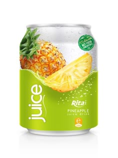 a can of pineapple juice on a white background