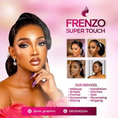 an ad for frenzo supertouch with the image of a woman in pink