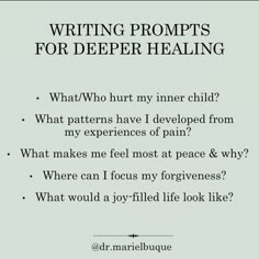 Inner Child Prompts, Journal Topics For Healing, Inner Child Healing Journal Prompts, Journal Prompts For Self Discovery And Healing, Journal Prompts For Inner Child Healing, Self Therapy Journaling, Healing Inner Child Prompts, Healing Journal Prompts, Journal Healing