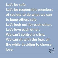 a blue background with the words let's be safe