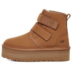 (WMNS) UGG Neumel Platform Chukka 'Chestnut' 1130554-CHE (SNKR/Casual/Women's/Thick Sole/Solid Color) Ugg Neumel Platform, Platform Uggs, Ugg Neumel, What I Wore, Chestnut, Casual Women, Solid Color, Collage, Boots