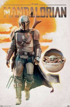 the poster for the star wars movie, which features boba fett and baby yoda