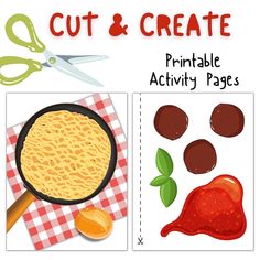 the cut and create printable activity pages for children to learn how to use scissors