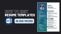 a professional resume template with the words how to editt and an in ms word