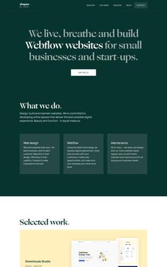 the homepage design for a website