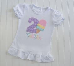 Ice Cream Cone Shirt, Ice Cream Party, Ice Cream Shirt, Sweet One Party, Applique Shirt, Birthday Ice Cream, Ice Cream Birthday, Sweet Shoppe, Summer Party, Girls Birthday Shirt, Sweet One Birthday, Girls Ice Cream, Birthday Sweet One ** My turnaround time is currently 7-10 BUSINESS days, plus shipping time. If you need your order sooner, please message me and I will try my best to accommodate. ** Please include your Little One's name and birthday age upon checkout. If you would like a boy versi Pink Birthday Shirt For Summer, Cute Multicolor Party Tops, Pink Summer Birthday Shirt, Cute Summer T-shirt For Birthday Gift, Sweet T-shirt For Summer Birthday, Sweet Summer Birthday T-shirt, Cute Long Sleeve Birthday Shirt, Multicolor Summer Birthday Shirt, Sweet White Top For Birthday