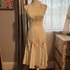 Questions? Leave A Comment Below! ** Preowned Condition For Some Sizes** - Message Me To See The Dress In Your Size** 50s Slip Dress, 2000s Dress, Vintage Betsey Johnson, Design Clothing, Betsey Johnson Dresses, Embroidered Lace, Vintage Dress, Betsey Johnson, Halter Dress