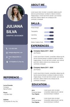 a professional resume with blue and gray colors