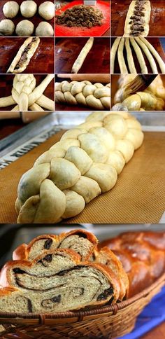 the bread is being made and ready to be baked in the oven, then eaten