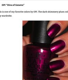 Opi Diva Of Geneva, Polish Colors, Funky Nails, Pretty Acrylic Nails, Fancy Nails, Short Acrylic Nails, Nail Polish Colors