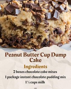 Peanut Butter Dump Cake, Refrigerator Desserts, Chocolate Fantasy, Butter Desserts, Simple Desserts, Dump Cakes, Kitchen Fun, Poke Cakes, Bar Recipe