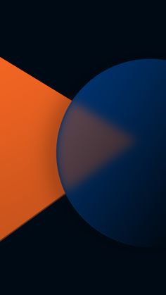 an orange and blue object with a black background