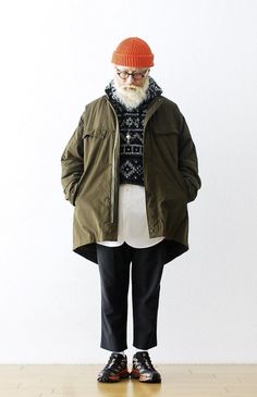 Alex Crane Outfits, Japanese Outfits Street Style Men, Gnomecore Outfit, Old Men Style, Modern Outfits Men, Japanese Workwear Fashion Mens, Grandpa Streetwear, Japanese Rugged Style, Old Man Style