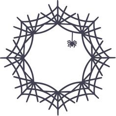 a black and white image of a spider web in the center of a circular frame