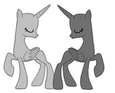 two cartoon unicorns sitting next to each other