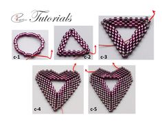 instructions for how to make beaded heart shapes