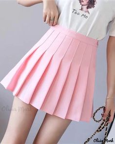 OliviaMark - Premium High-Waisted Black Pleated Skirt - A-line, Short Length - Versatile Options in White and Grey Juliet Outfit, Femboy Outfit, Spring Korean Fashion, Preppy Girl Style, Yes But No, Plaid Tennis Skirt, Korean Fashion Cute, Summer Mini Skirt, Pleated Pattern