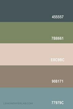 different shades of green, brown, and grey with the same color scheme in each section