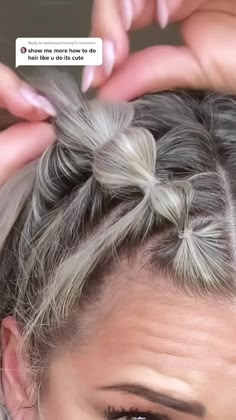 (2)Reply to @ashleysancheezy1 #bubblebraids #shorthairstyles #easyhairstyles #fypシ #simplehairstyle #trythis #sencillo #blondehighlights #hairstyles Pigtail Styles, Cute Short Hair Updos, Curly Hair Hair Styles, Short Hair Updo Easy, Nurse Hair, Accessories Tutorial, Faux Braids, Short Hair Updo Tutorial, Short Hair Up