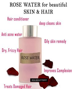 Ways to use Rose Water For Healthy Hair - Rosewater can be used in variety of ways for both skin and hair. It is the cheapest and easiest way to incorporate ... Rose Water For Skin, Homemade Rose Water, Treat Damaged Hair, Deep Clean Skin, Classic Flower, Healthier Hair, Beauty Remedies, Skin Remedies, Beauty Recipe