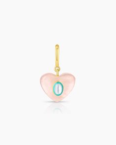 This Rose Quartz Heart Parker Charm is the perfect way to add a unique and personal touch to your necklace. Crafted with a simple hinge closure, this heart charm quickly and securely attaches to your favorite chain. Wear this rose quartz and mother of pearl heart charm as a symbol of love. Rose Quartz Heart Parker Charm in 18k Gold, Women's by gorjana Gorjana Necklace, Pearl Heart, Rose Quartz Heart, 14k Gold Necklace, Love Rose, Love Symbols, The Rose, Gemstone Colors, Heart Charm