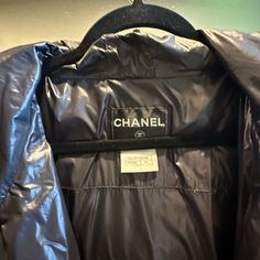 Great Condition, No Rub Or Wear. Small Tear In Sleeve Otherwise In Perfect Condition. Materials - 98% Polyamide, 2% Polyurethanne Chanel Jackets, Chanel Coat, Chanel Jacket, Coat Black, Black Coat, Chanel, Jackets & Coats, Jackets For Women, Closet