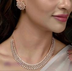 From classic solitaires to intricate patterns,
 discover the perfect blend of sophistication and glamour. Diamond Sets Necklace Indian, Diamond Sets Indian Bridal Jewelry, Diamond Necklace Set Bridal, Latest Diamond Necklace Designs, Diamond Necklace Set Indian, Indian Diamond Necklace, Studs Indian