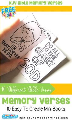 10 Bible Memory Verse Mini Books For Kids School Themed Activities, Bible Visuals, Mini Bible, Kids Bible Study, Popular Bible Verses, Verses For Kids, Bible Activities For Kids, Sabbath School, Memory Verses