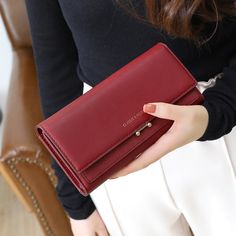 Item Type: Wallet Material: PU Leather Item Width: 2.5 cm Item Length: 19 cm Package Includes: 1 x Pc Woman Card, Luxury Purses, Pu Leather Wallet, Pocket Cards, Wallet Organization, Slim Wallet, Fold Wallet, Leather Travel, Wallet Fashion